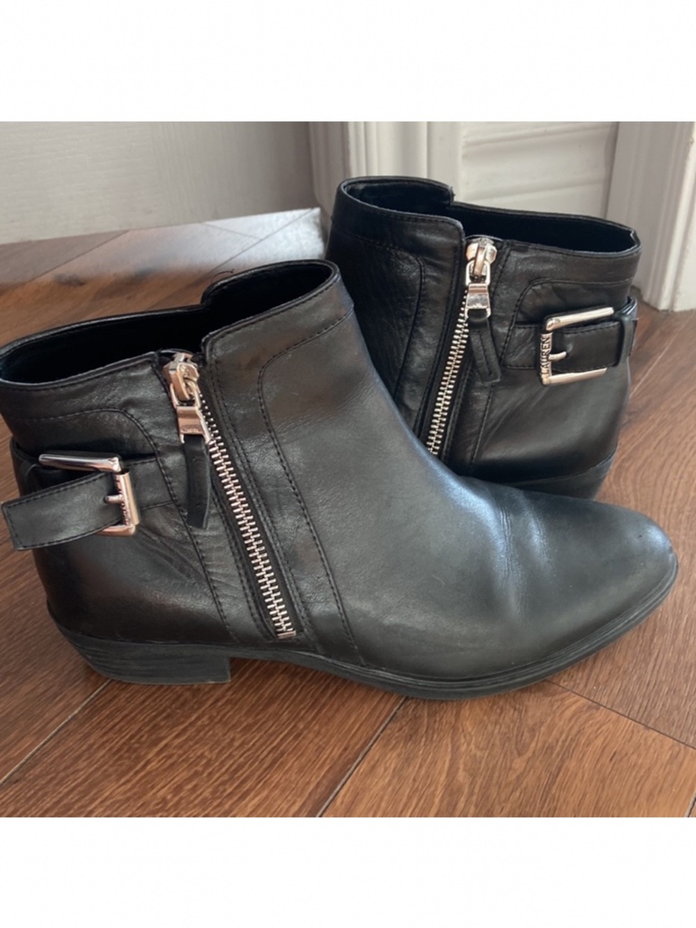 Ralph Lauren black leather booties size 6